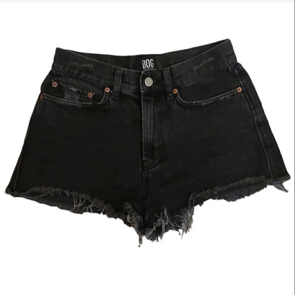 BDG Washed Black High Waisted Cut Off Shorts Size 27 Urban Outfitters